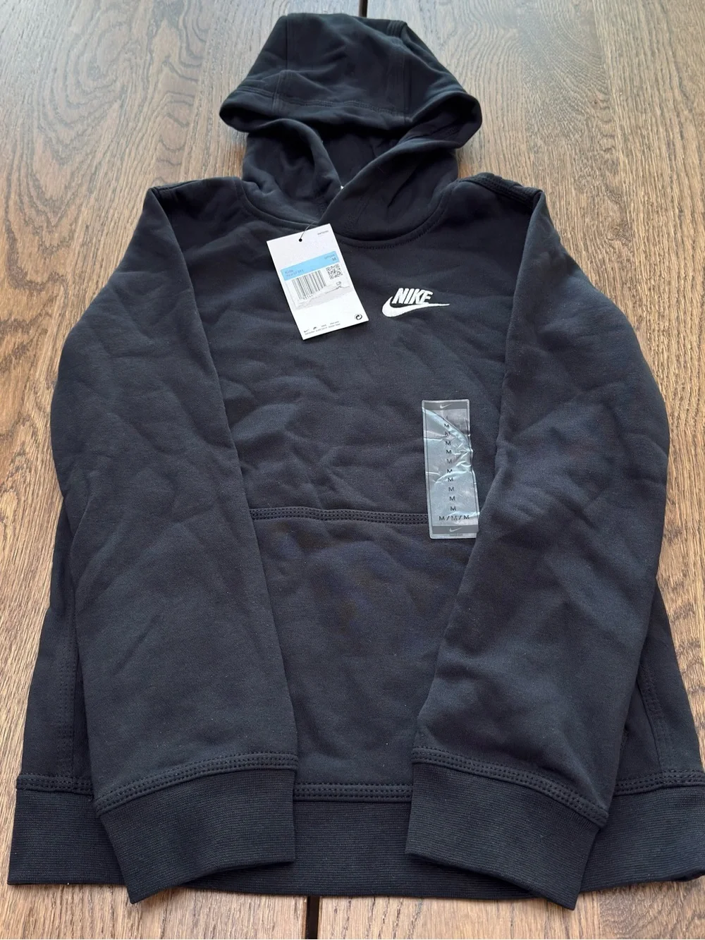 NEW! Nike Black Hoodie with White Swoosh Logo